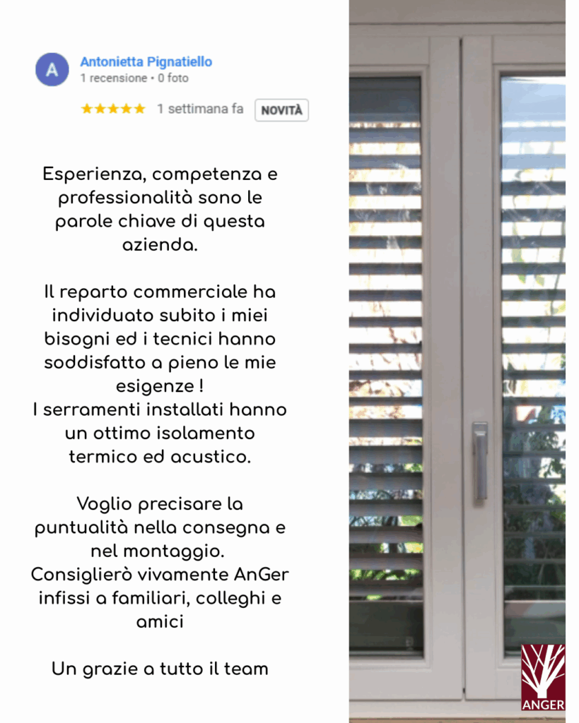 Recensione di A. Pignatiello su AnGer Infissi